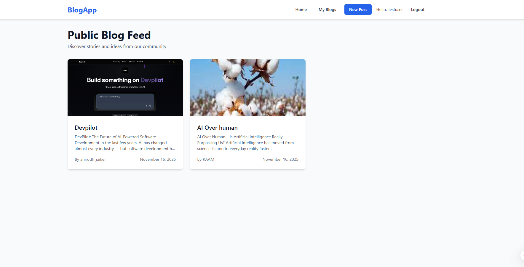 MERN Stack Blog Application